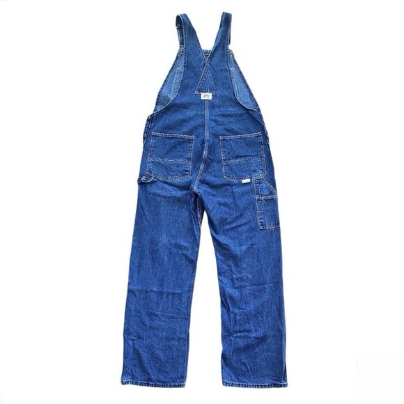 Vintage 70’s Round House Denim Carpenter Overalls Made In USA - Picture 2 of 8